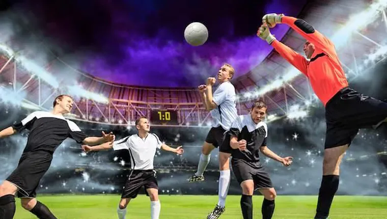 A dynamic image of a stadium with overlaid betting odds, representing sports betting options on SZ777